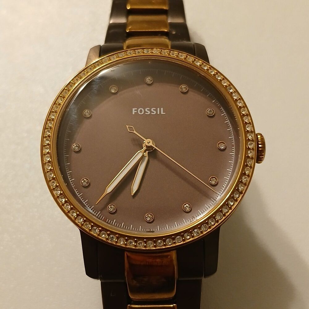 Fossil ES4300 Women's Neely Brown & Rose Gold-Tone Stainless Steel Watch 35mm
